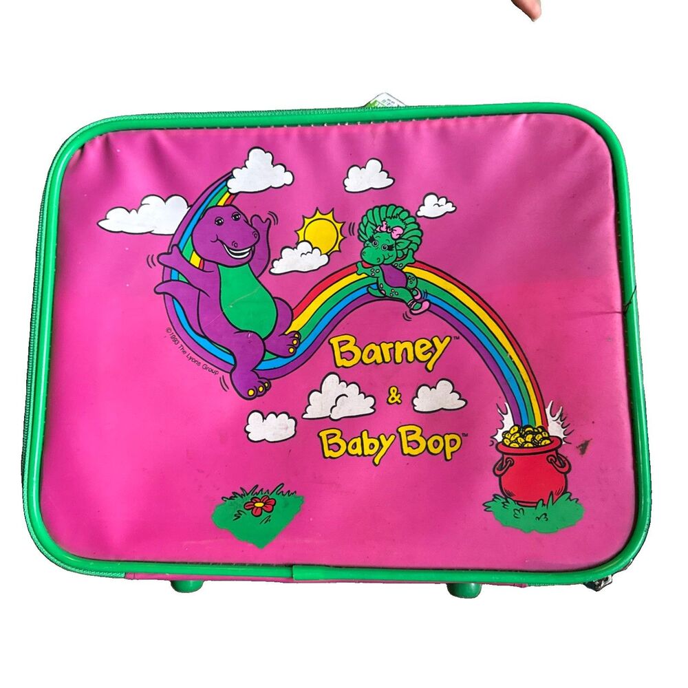 Vintage Barney & Baby Bop Suitcase Barney And Friends Purple Lyons Group 1993